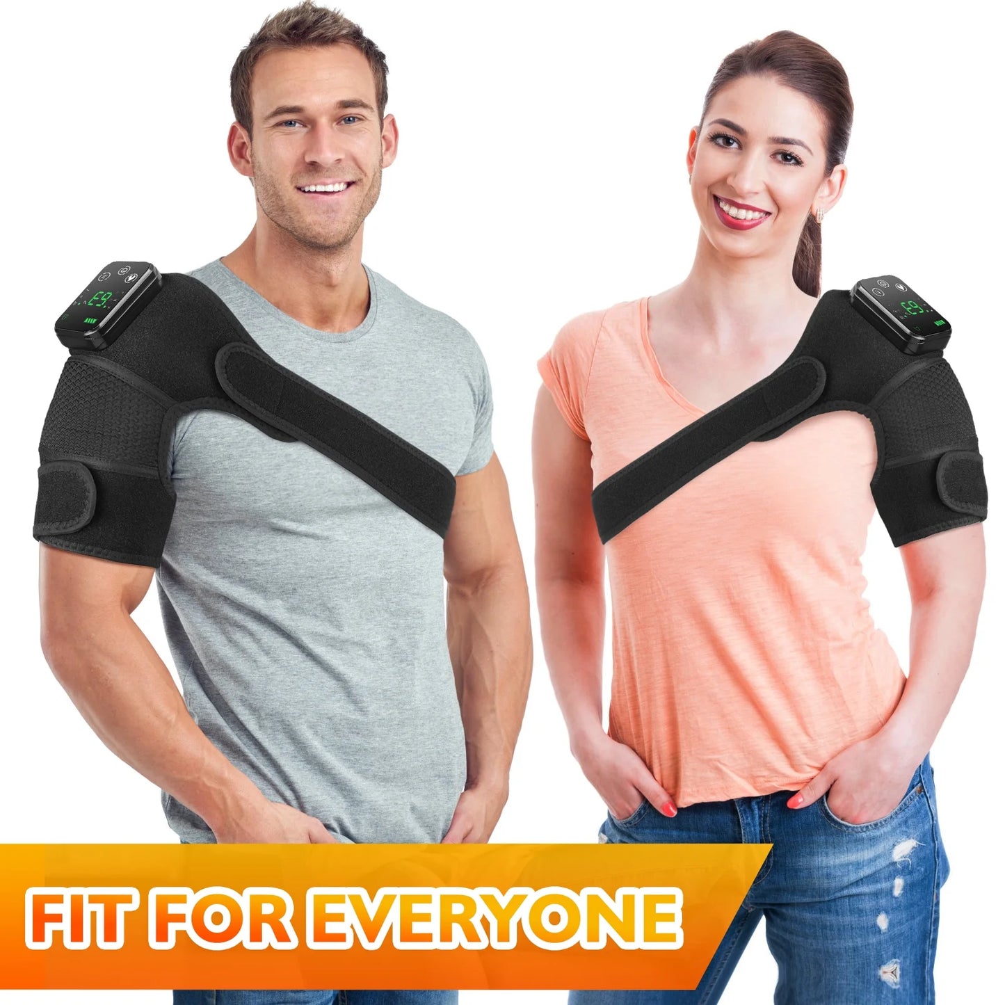 Heating Knee Massager, 2PCS Knee Shoulder Elbow 3-In-1 Heating Vibration Massager, Portable Wireless Hot Compress Massager, Relieve Pressure, Suitable for Office, Study, Home Ideal Gift